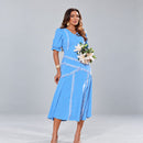 Vestido Midi Azul - Moda Modesta