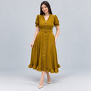 Vestido Amarelo Midi - Moda Modesta