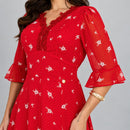 Vestido Longo Estampado Vermelho