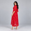 Vestido Longo Estampado Vermelho